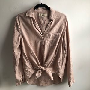 Pink Tie Collared Shirt